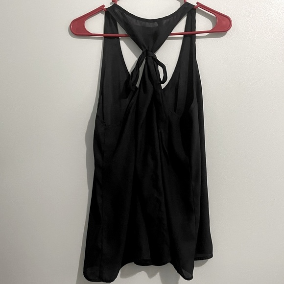 SOLD ON ANOTHER SITE ~ Express black shirt with tie back size large - Picture 2 of 4